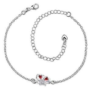 Pear Cut Swarovski Crystal Silver Anklet